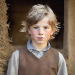 A portrait of a character: a young stable boy