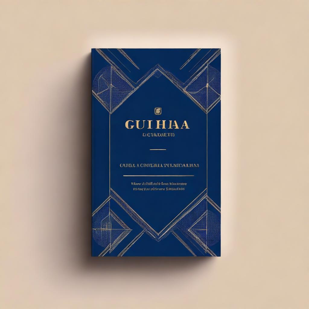 A book cover with a navy blue background featuring a subtle geometric design in a slightly lighter shade