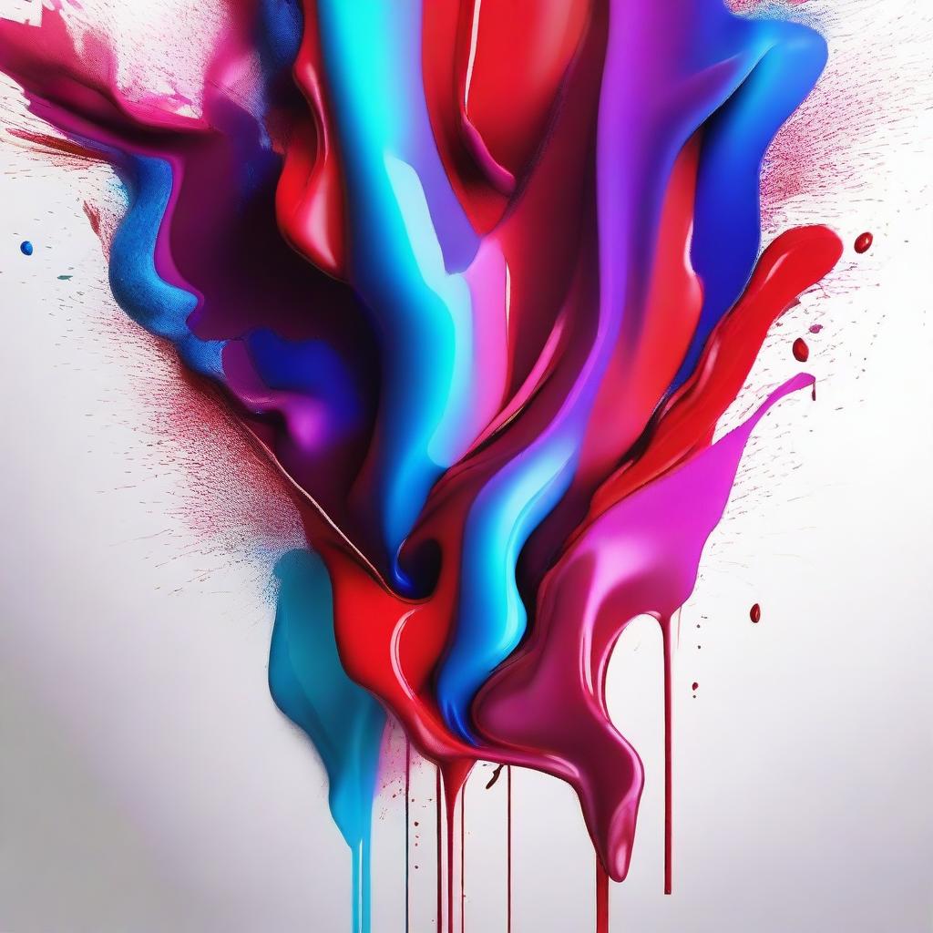 Create an artistic image that embodies the concept of 'bleed art', with abstract shapes and vibrant colors blending together in a fluid and dynamic manner