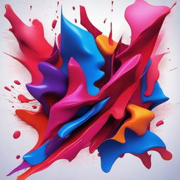 Create an artistic image that embodies the concept of 'bleed art', with abstract shapes and vibrant colors blending together in a fluid and dynamic manner