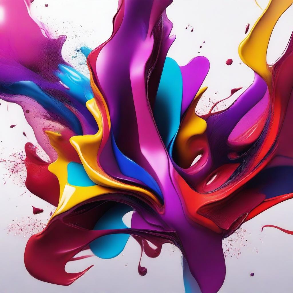 Create an artistic image that embodies the concept of 'bleed art', with abstract shapes and vibrant colors blending together in a fluid and dynamic manner