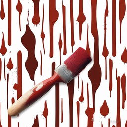 Create a detailed image of a painting brush covered in blood