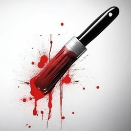 Create an image of a painting brush with blood on it