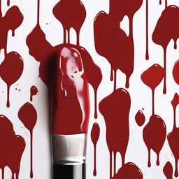 Create a detailed image of a painting brush with blood on it