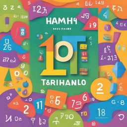 A colorful and engaging cover for a mathematics book designed for a 10-year-old child