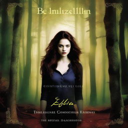 A Twilight Saga book cover featuring Bella Swan as a young, lively woman with a vibrant and energetic demeanor