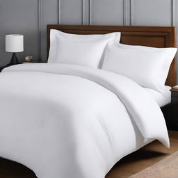 A detailed image of a plain duvet cover without any decorative elements