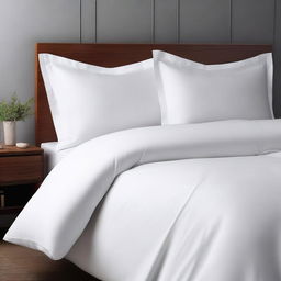 A detailed image of a plain duvet cover without any decorative elements