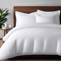 A detailed image of a plain duvet cover without any decorative elements