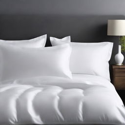 A detailed image of a plain duvet cover without any decorative elements