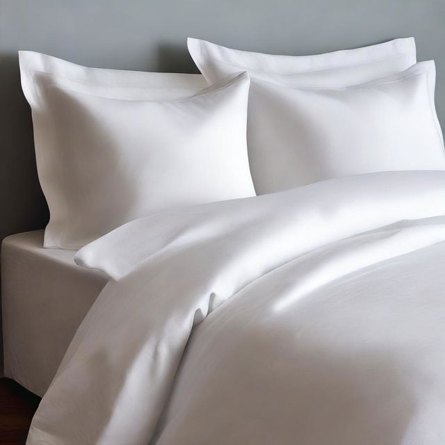 A detailed image of a cotton duvet cover without any decorative elements