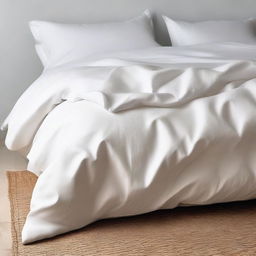 A detailed image of a cotton duvet cover without any decorative elements