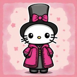 Create an image of Hello Kitty dressed as Fyodor Dostoyevsky