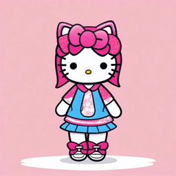 A classic Hello Kitty character wearing a cute outfit