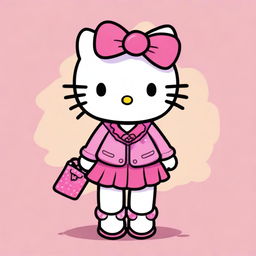 A classic Hello Kitty character wearing a cute outfit