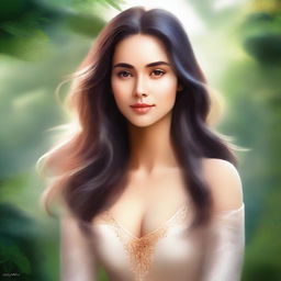 A detailed digital painting of a woman