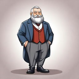 A dwarf character wearing a sharp, well-fitted tuxedo, standing confidently with a charming smile