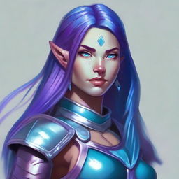 A portrait of a female character from Dungeons & Dragons 5e