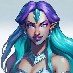 A portrait of a female Triton from Dungeons & Dragons 5e