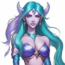 A detailed portrait of a female Triton from Dungeons & Dragons