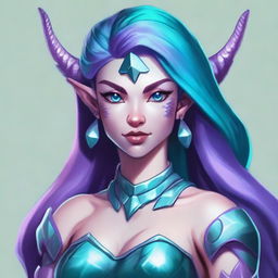 A detailed portrait of a female Triton from Dungeons & Dragons