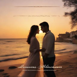 A book cover featuring a couple at dusk, with the title 'Susurros al Anochecer'