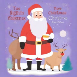 Create a book cover titled 'Two Nights Before Christmas'