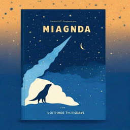 Create a book cover with a blue theme, featuring a comet striding through the stars as the main image