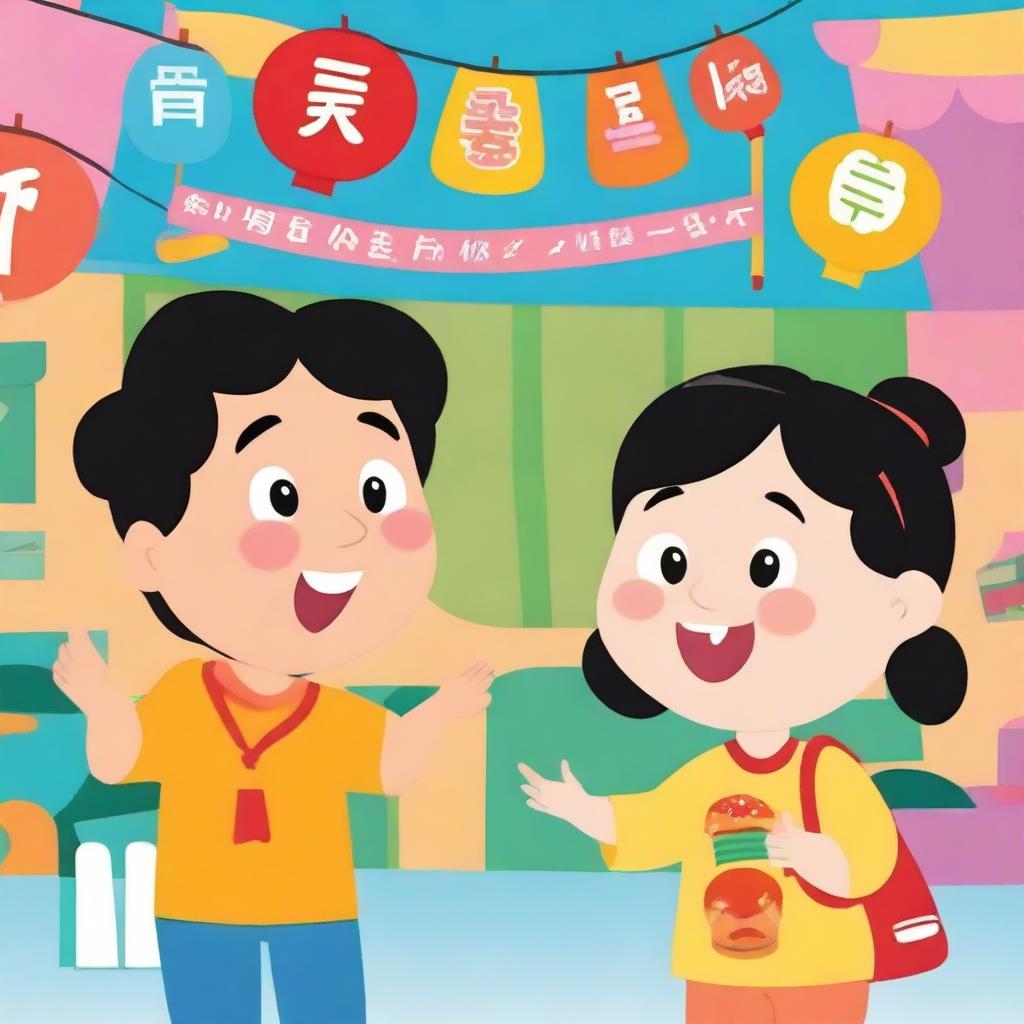 Pedro and Penny, two friendly characters, are having a lively conversation in Cantonese