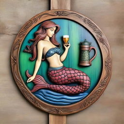 A beautifully crafted tavern sign featuring a mermaid