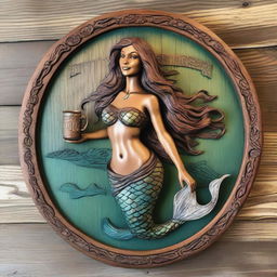 A beautifully crafted tavern sign featuring a mermaid