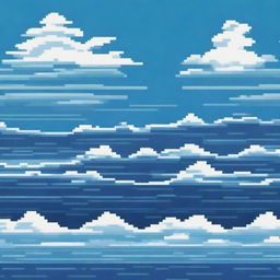 A vast ocean depicted in pixel art style