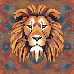 A majestic man lion with a detailed mandala background