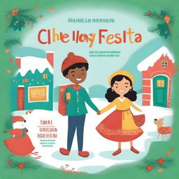 Design a heartwarming book cover for 'The Holiday Fiesta' by Leya Pooh