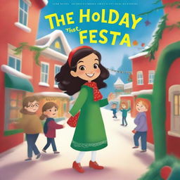 Create a heartwarming storybook cover for 'The Holiday Fiesta'