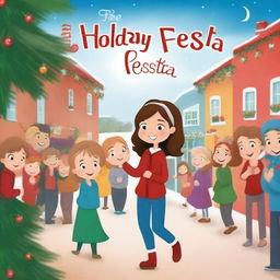 Create a heartwarming storybook cover for 'The Holiday Fiesta'