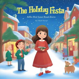 Create a heartwarming storybook cover for 'The Holiday Fiesta'