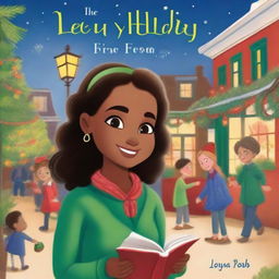 Create a heartwarming storybook cover for 'The Holiday Fiesta' by Leya Pooh