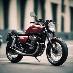 A retro Kawasaki motorcycle with an aggressive look