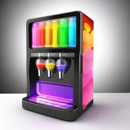 A futuristic cocktail dispensing machine with sleek, modern design