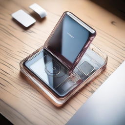 A transparent smartphone with a high-definition camera and an integrated ashtray