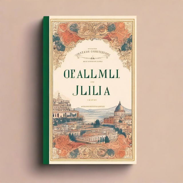 A captivating book cover for Italian literature, featuring elegant typography, classical elements, and a scenic background that evokes the rich cultural heritage of Italy