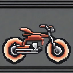 A unique pixel art design that creatively combines a bicycle and a cobra