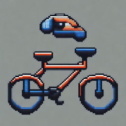 A unique pixel art design that creatively combines a bicycle and a cobra