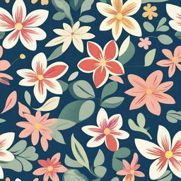 Create a seamless, tile-able floral pattern featuring a variety of flowers and leaves