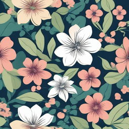 Create a seamless, tile-able floral pattern featuring a variety of flowers and leaves