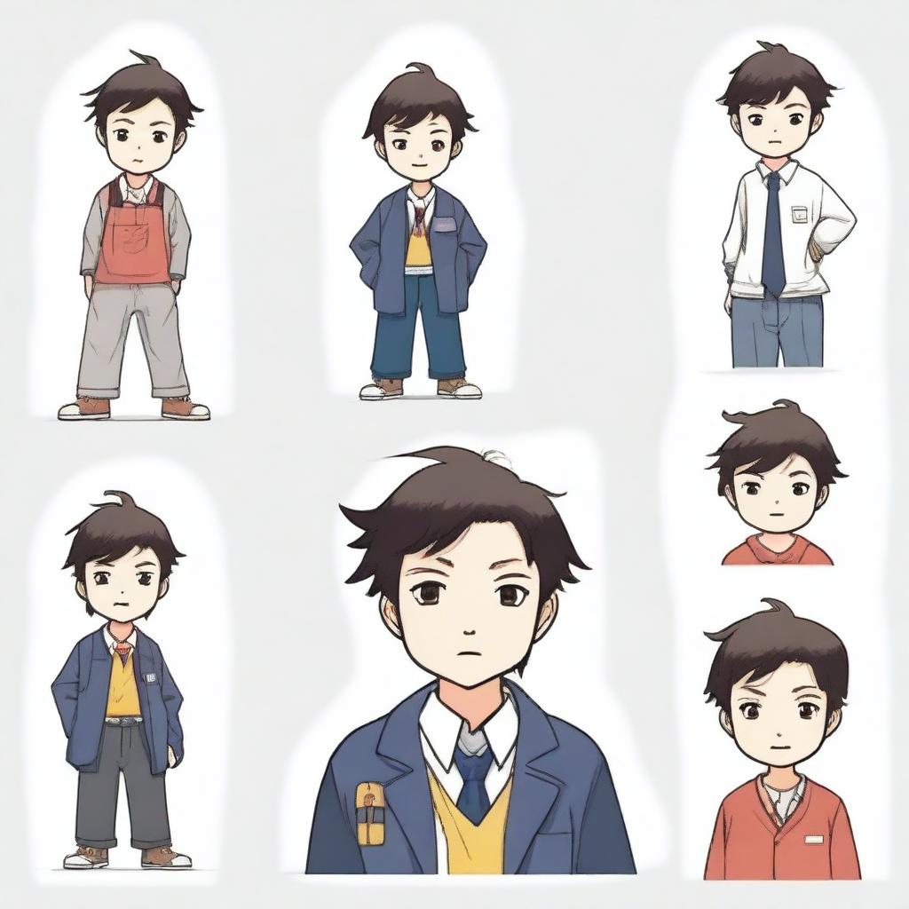 Create an image depicting the life story of a character named Hayato