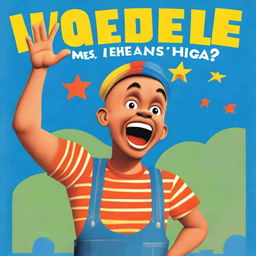 A modern kid's book cover featuring a man with tanned skin, dark eyes, and a shaved head