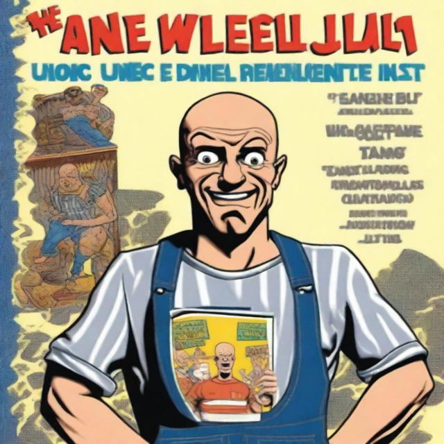 A book cover titled 'The Extremely Long But Also Terribly Short Adventures of Uncle Daniel' featuring a man with tanned skin, dark eyes, and a shaved head