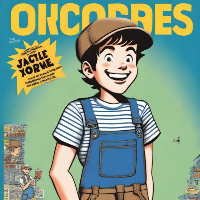 A book cover featuring an older boy with brown eyes, short dark brown hair, and a slim body